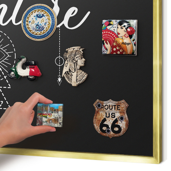 Metalen magneetbord met lijst in het goud Buitenavontuur