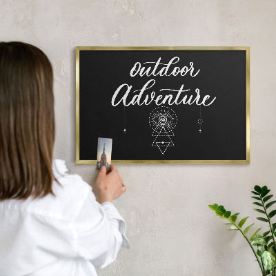 Metalen magneetbord met lijst in het goud Buitenavontuur