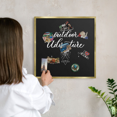 Metalen magneetbord met lijst in het goud Buitenavontuur