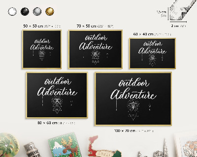 Metalen magneetbord met lijst in het goud Buitenavontuur