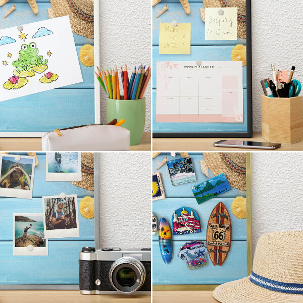 Magnetisch bord voor reismagneten met gouden lijst Strandsfeer