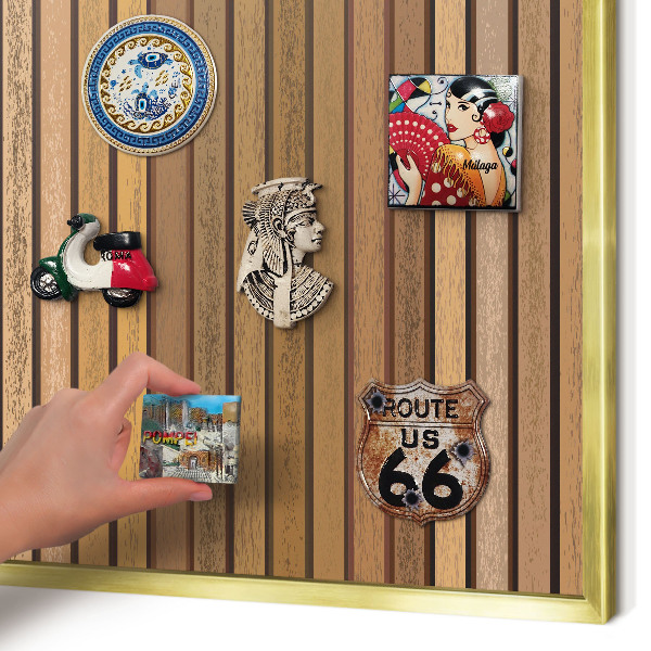 Metalen magneetbord met lijst in het goud Warme riemen