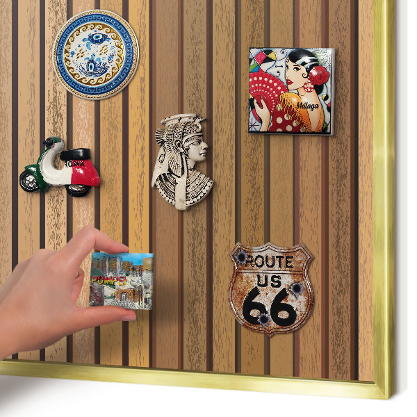 Metalen magneetbord met lijst in het goud Warme riemen