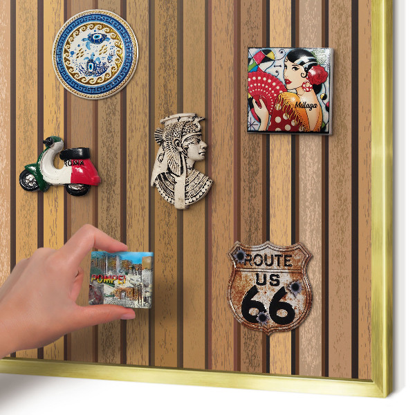 Metalen magneetbord met lijst in het goud Warme riemen
