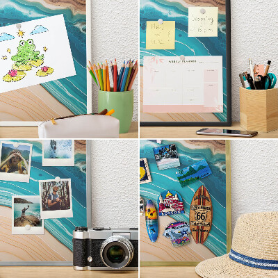 Magnetisch bord voor reismagneten met gouden lijst Aardlagen