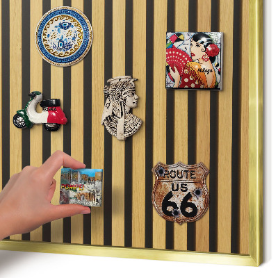 Magnetisch bord voor reismagneten met gouden lijst Houten ritmes