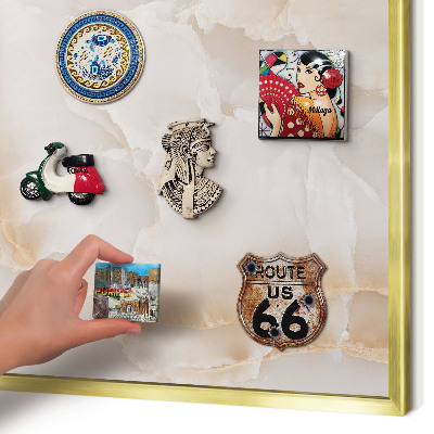 Magnetisch bord voor reismagneten met gouden lijst Subtiele golven