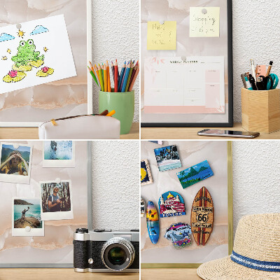 Magnetisch bord voor reismagneten met gouden lijst Subtiele golven