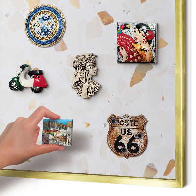Magnetisch bord voor reismagneten met gouden lijst Warm mozaïek