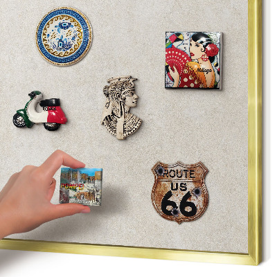 Magnetisch bord voor reismagneten met gouden lijst Natuurlijke elegantie