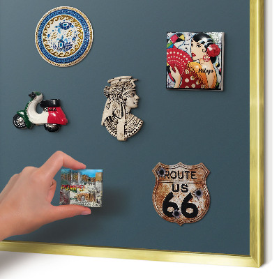 Magnetisch bord voor reismagneten met gouden lijst Turkoois