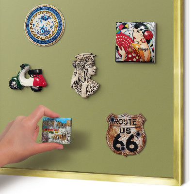 Magnetisch bord voor reismagneten met gouden lijst Groen gras