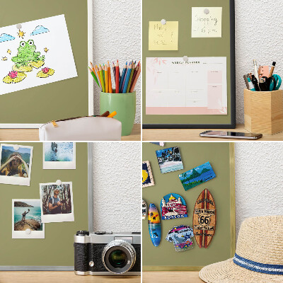 Magnetisch bord voor reismagneten met gouden lijst Groen gras