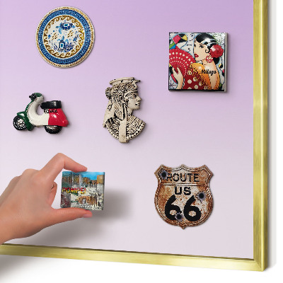 Metalen magneetbord met lijst in het goud Subtiele kleurovergang