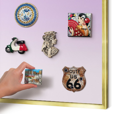 Metalen magneetbord met lijst in het goud Subtiele kleurovergang