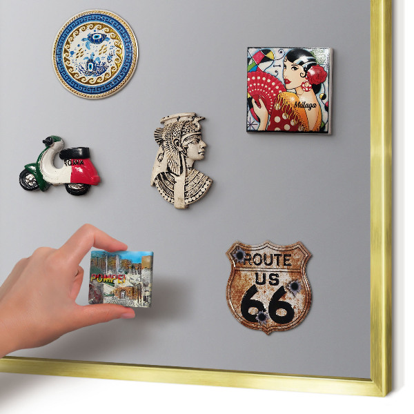 Metalen magneetbord met lijst in het goud Grijze gradiënt