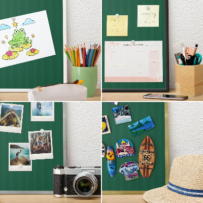 Metalen magneetbord met lijst in het goud Groene strepen