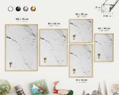 Metalen magneetbord met lijst in het goud Moderne elegantie