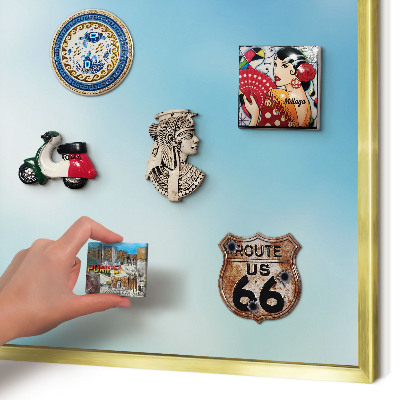 Magnetisch bord voor reismagneten met gouden lijst Blauwe lucht
