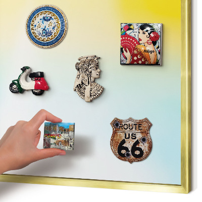 Magnetisch bord voor reismagneten met gouden lijst Pastel ontspanning