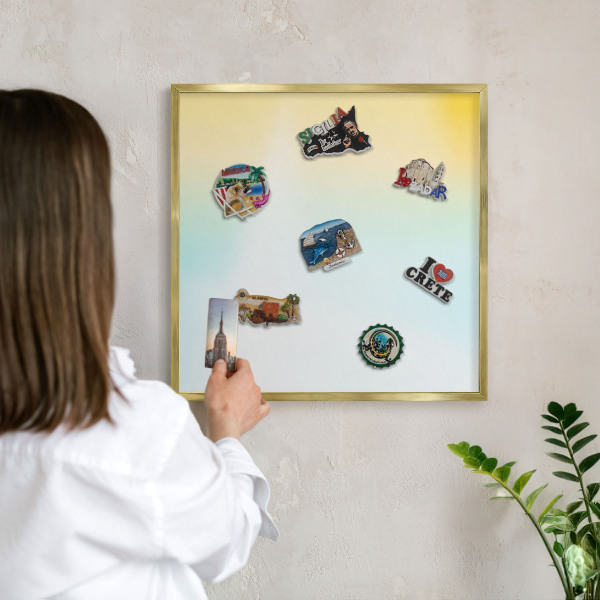 Magnetisch bord voor reismagneten met gouden lijst Pastel ontspanning