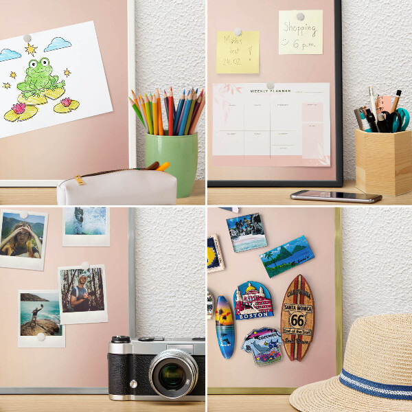 Metalen magneetbord met lijst in het goud Zachtbeige