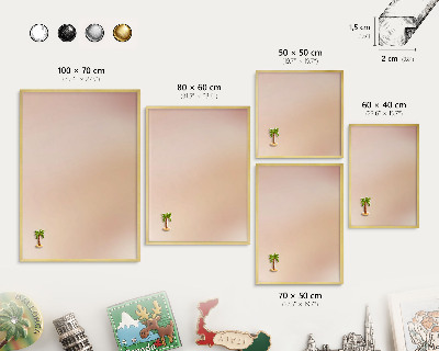 Metalen magneetbord met lijst in het goud Zachtbeige
