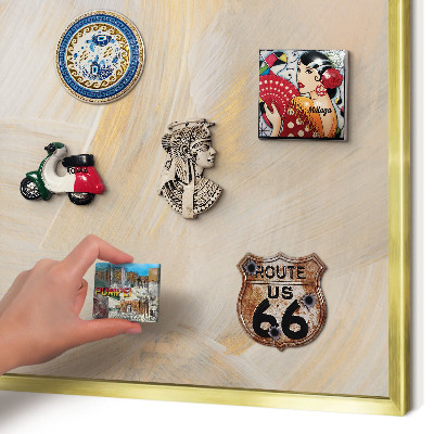Magnetisch bord voor reismagneten met gouden lijst Elegante abstractie