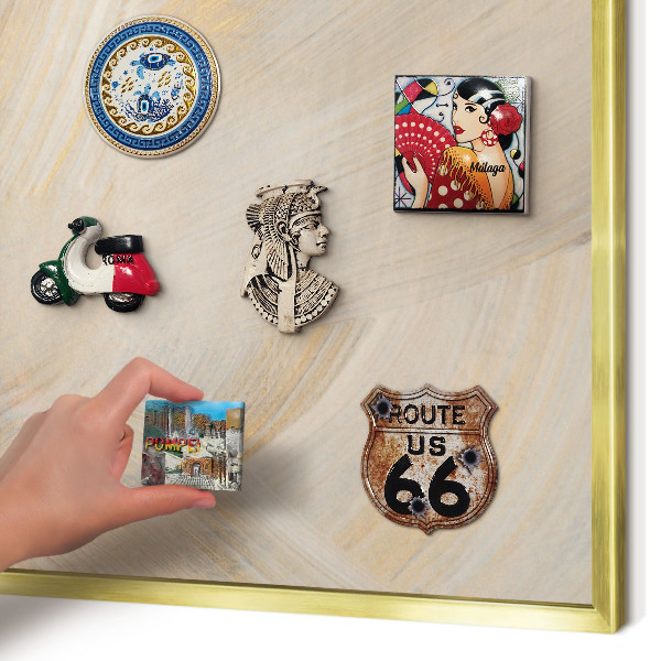 Magnetisch bord voor reismagneten met gouden lijst Elegante abstractie