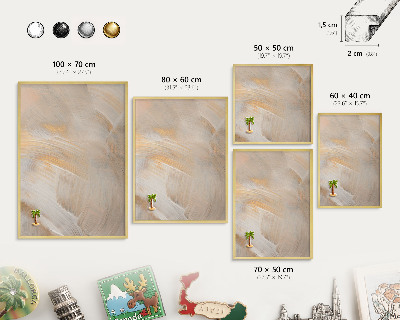 Magnetisch bord voor reismagneten met gouden lijst Elegante abstractie
