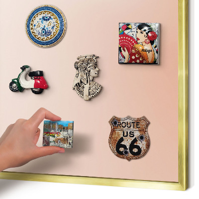 Metalen magneetbord met lijst in het goud Pastel Charm
