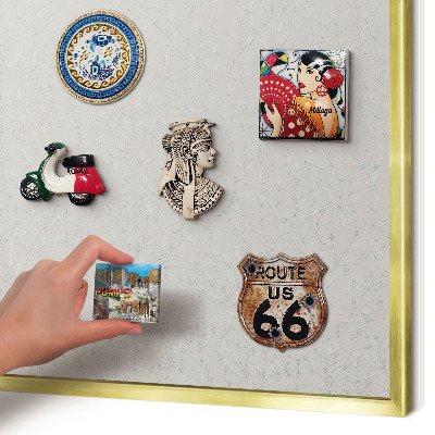 Magnetisch bord voor reismagneten met gouden lijst Plantenpatroon