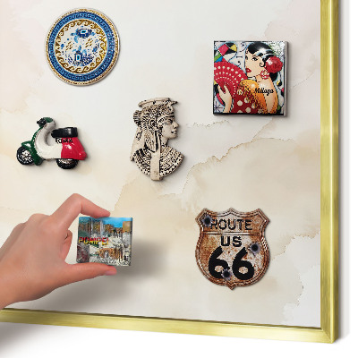 Metalen magneetbord met lijst in het goud Pastel vrede