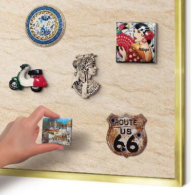 Metalen magneetbord met lijst in het goud Natuurlijke elegantie