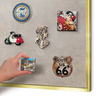 Magnetisch bord voor reismagneten met gouden lijst Neutrale elegantie