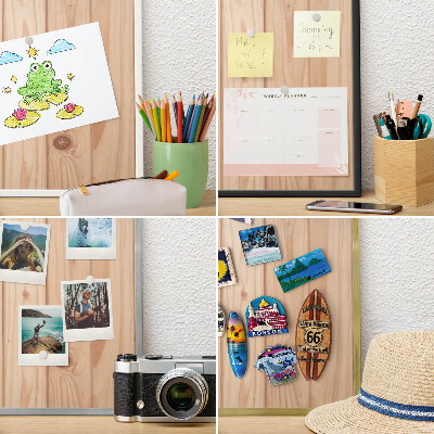 Metalen magneetbord met lijst in het goud Houten patroon