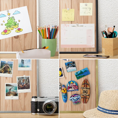 Metalen magneetbord met lijst in het goud Houten patroon