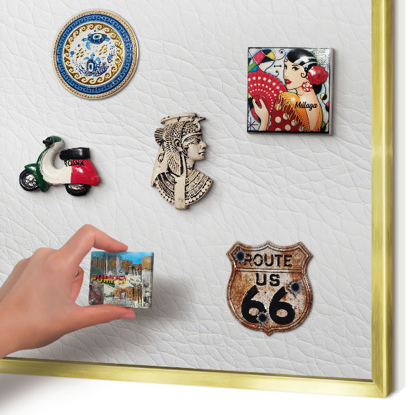 Magnetisch bord voor reismagneten met gouden lijst Elegante textuur
