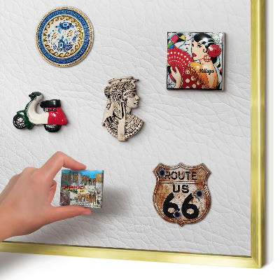 Magnetisch bord voor reismagneten met gouden lijst Elegante textuur