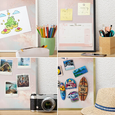 Metalen magneetbord met lijst in het goud Pastel harmonie
