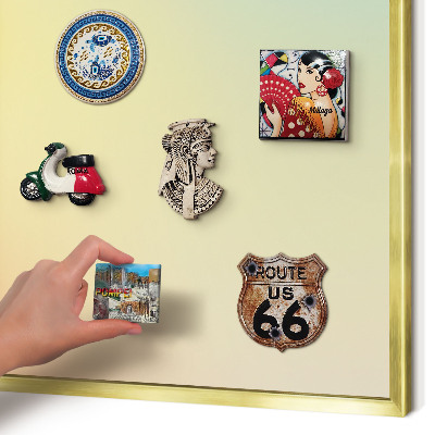 Magnetisch bord voor reismagneten met gouden lijst Kleurovergang