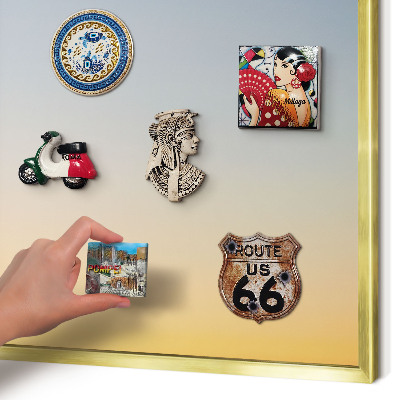 Metalen magneetbord met lijst in het goud Pastelkleurige overgang