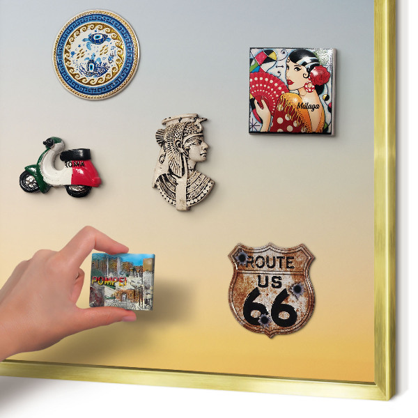 Metalen magneetbord met lijst in het goud Pastelkleurige overgang