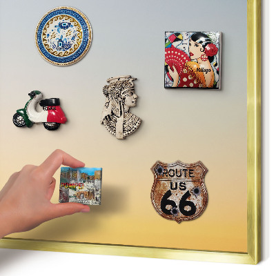 Metalen magneetbord met lijst in het goud Pastelkleurige overgang