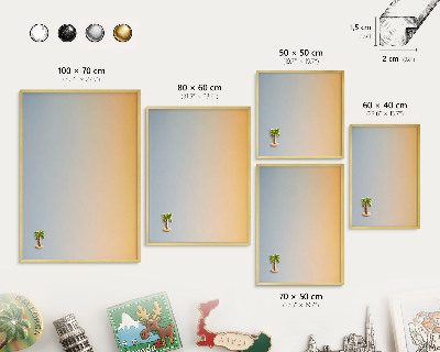 Metalen magneetbord met lijst in het goud Pastelkleurige overgang