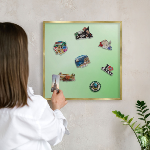 Magnetisch bord voor reismagneten met gouden lijst Groene harmonie