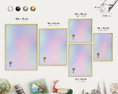 Metalen magneetbord met lijst in het goud Pastelkleurige overgang