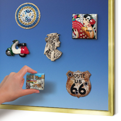 Magnetisch bord voor reismagneten met gouden lijst Blauwe kleurovergangen