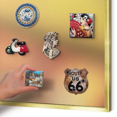 Magnetisch bord voor reismagneten met gouden lijst Kleurrijke gloed