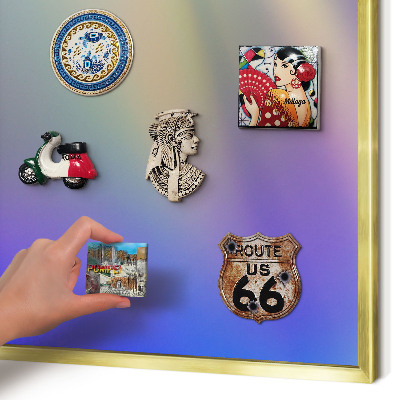 Metalen magneetbord met lijst in het goud Subtiele kleurovergang